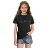 Camiseta Casual de Manga Corta para Niña Estilo Vintage Lavado Desgastado con Estampado de Letras, Moda Trendy Algodón Puro Camiseta a Juego Padre-Hijo