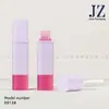 Envase de Tubo para Brillo de Labios con Tapa Cuadrada y Anillo Medio, Material de Empaque de Plástico, Pedido del Fabricante