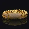 Europeu e Americano Transfronteiriço 20mm Três Fileiras Diamante Losango Corrente Cubana Hip-Hop Tendência Joia Totalmente Diamantada Zircônia Pulseira Masculina Personalização