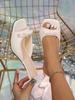 Sandalias de tacón alto con lazo de hada y cabeza cuadrada para mujer, sandalias elegantes de tiras con tacón fino, novedad de verano de 2024
