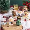 Mini Desenho Animado Família de Animais de Natal Pequenos Enfeites Micro Paisagem Decoração Acessórios Papai Noel Caixa Surpresa Artesanato