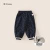 Calça de Inverno Bangxuan 2026 para Meninas, Calça Casual com Design Floral 3D, Calça Jogger Grossa de Cor Sólida para Bebês e Crianças Pequenas