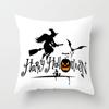 Nueva Funda de Almohada de Cuero Durazno con Estampado de Calavera y Calabaza en Blanco y Negro para Halloween, Cojín para Sofá/Oficina, Venta al por Mayor
