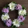 Meimei Transfronterizo Primavera Verano Corona de Primavera Flor de Simulación Hortensia Morada Dalia Decoraciones para el Hogar Colgante para Puerta Principal