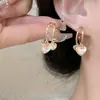Pendientes Corazón Sinfonía de Colores 2026 Modelo Nuevo Pendientes con Forma de Corazón Estilo Coreano para Mujer Diseño de Nicho Pendientes Populares de Gama Alta