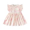 Vestido Novo Estilo para Menina, Vestido Infantil Rosa Estiloso e Fofo, Vestido de Bebê para o Verão, Estilo Leve Roupa para Bebê de Um Ano