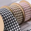 Cinta de Houndstooth Bicolor Estilo Coreano Lazo DIY Accesorios para el Cabello Ropa Sombrero de Copa Accesorios Empaque de Regalo Cinturón a Cuadros