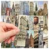 30 marcadores de papel de New World Building, estilo retro, para estudiantes, etiquetas DIY, pestañas conmemorativas de graduación.