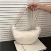 Nova Bolsa Transversal de Pelúcia Outono e Inverno Moda Feminina Elegante para o Trabalho Bolsa Dumpling Textura de Alta Qualidade Bolsa de Ombro de Pelúcia
