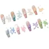 Paquete de Materiales de Joyería para Uñas Petal Arte de Uñas Empalme Colorido Flor Pequeña Macarrón Flor Tallada Imitación Uña Portátil Uña DIY Diamante para Uñas