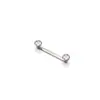 Aretes de piercing personalizados de ángulo recto transfronterizos, titanio F136 con rosca interna e incrustación de diamante, joyería para piercing corporal de titanio G23