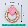 Atacado Novo Criativo Círculo Único Coração Pingente Gotejamento Óleo Ponto Diamante Liga Colar Pulseira Pingente Joias Acessórios DIY