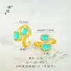 Anel Torcido em Forma de Cabaça Coração com Banho de Ouro 24K de Cor Forte e Duradoura, Anel Ajustável para Dedo Indicador Novo Estilo Chinês
