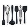 Mini utensilios de cocina de silicona de 6 piezas, utensilios de cocina de una sola pieza, juego de pinzas para alimentos, para hornear pasteles y batir huevos