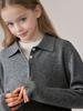 Tricô Polo de Lã Mista para Meninas e Crianças Outono Novo Tops de Alto Padrão Francês