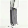 Pantalones Casuales de Seda de Hielo para Hombre, Estilo Delgado de Verano 2026 Nuevos Pantalones de Pierna Recta Sueltos de Secado Rápido de Pierna Ancha para Hombres Jóvenes