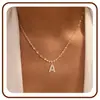 Collar Europeo y Americano Transfronterizo de Producto Nuevo de 26 Letras de Cobre Exquisito Elegante Moda Versátil Colgante A-Z Cadena para Clavícula Joyería para Mujer