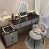 Nova penteadeira de luxo estilo nórdico para o quarto, armário de gavetas inteligente multifuncional minimalista moderno com mesa de maquiagem integrada