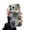 Hot-Selling de AliExpress Estilo Oscuro Rosa Negra Funda para Teléfono de Gasa con Plumas para iPhone 15 Apple 17 Gama Alta Anticaídas 12Pm