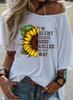 Amazon Amazon transfronterizo europeo y americano nuevo top de mujer camiseta de mujer con estampado de girasol