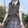 Colete Suéter Versátil Solto Estilo Japonês para Faculdade Uniforme Jk Cor Sólida Cardigã Básico