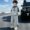 Conjunto de Sudadera para Niños Primavera y Otoño, Estilo Coreano Holgado de Dos Piezas, Conjunto de Pantalones Deportivos Casual de Moda para Niños Mayores, Atuendo de Otoño de Moda