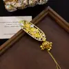 Pasador de Pelo con Borla de Campana de Diamante Azul para Mujer, Accesorio de Pelo Exquisito de Gama Alta, Pinza Lateral, Pasador de Pelo, Pinza BB Lateral de Estilo Antiguo