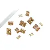 Decoraciones para Uñas de Azúcar de Hielo Brillante Color Champán, Circonitas, Pedrería Grande Rectangular de Ángulo Recto Cuadrada con Parte Posterior Puntiaguda, Pedrería Irregular para Uñas
