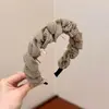 Gipsófila Romántica Satén Envoltorio Peine Dental Diadema Moda Simple Esponjosa Corona Alta Adelgazante Cara Diadema Pequeña Diadema para el Cabello
