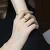 Europeu e Americano Novo 925 Silver Ring Mulheres Irregular Design Minimalista Sense Abertura 18K Gold Ring Cross-border Trend Explosões