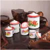 Al por mayor logo personalizado palabra anticuado nostálgico gran capacidad retro artesanía hierro esmalte tarro de té taza de té taza de esmalte