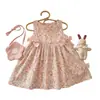Vestido sin mangas con lazo para niña FHW, Vestido dulce de princesa transpirable y amigable con la piel del bebé, Atuendo de verano, Transfronterizo