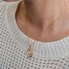 Diseño Nuevo Simple Retro Temperamento Corte Francés Lapis Lazulein Grano Cuadrado Destacado Collar de Perlas Barrocas de Agua Dulce