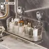 Estante de Almacenamiento con Ventosa, Estante de Almacenamiento Doméstico para Cocina y Baño Montado en la Pared sin Taladro, Estante de Almacenamiento y Drenaje Multifuncional