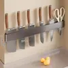 Estante Lateral de Acero al Carbono Soporte para Cuchillos de Cocina Estante de Almacenamiento Bloque de Cuchillos Montado en Pared Estante de Almacenamiento Montado en Pared Cesta de Almacenamiento Soporte para Cuchillos