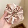 Goma de pelo scrunchie grande estilo coreano para el uso diario, suave y dulce, banda elástica para coleta baja de tela coreana