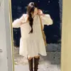 Vestido Camisa Blanco Puro con Cinturón y Pliegues Estilo Salty Coreano Otoño 2026 Nuevo para Mujer 16453