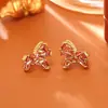 Colar de Pônei Popular do Ano do Zodíaco, Banhado a Cobre com Ouro Real 24K, Corrente de Suéter de Moda de Alta Qualidade, Brincos de Zircônia de Cristal, Moderno