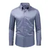 Camisa de Manga Larga de Moda para Hombre con Botones de Pedrería, Estilo Casual y de Negocios, Top Sencillo y Versátil