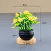 Atacado simulação mini pequeno camélia em vaso plástico artificial pequeno bonsai casa mesa de trabalho adereços para fotos grupo de plantas verdes