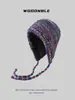 Sombrero de Circunferencia de Cabeza Grande, Sombrero de Lana Tejido para Mujer de Otoño e Invierno, Moderno, Adelgazante de Rostro, Versátil Sombrero de Poliéster, Sombrero Cálido para el Frío que Protege los Oídos