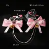 Set de pinzas para pezones de collar SM accesorios, juguete sexual de restricción de orejas de gato de cuero brillante, pinza para pezones con cadena de perlas y diamantes rosas productos eróticos