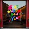 Pegatinas Electrostáticas para Puertas de Vidrio Año del Cordero 2027 Día de Año Nuevo Feliz Año Nuevo Decoración de Ambiente para Ventanas de Centros Comerciales Decoraciones para Ventanas