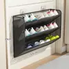 Entrada Rack de Sapatos para Entrada Armário de Sapatos para Corredor Doméstico Camadas Múltiplas Artefato de Armazenamento Atrás da Porta do Banheiro Rack de Sapatos Pequeno Montado na Parede