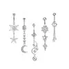 Conjunto de Piercings de Umbigo Cravejados com Zircônia Mais Vendido da Amazon, Vários Estilos de Piercings de Umbigo, Piercings de Umbigo, Joias para Body Piercing Atacado