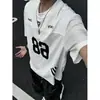 Camiseta Deportiva de Malla de Secado Rápido para Hombre Entrenamiento Americano Monster Fitness Manga Corta Rugby Baloncesto Top Holgado Transpirable