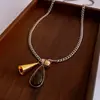 Collar Colgante de Calabaza Bañado en Oro Real de 18 Quilates Nuevo Estilo Chino Lujo Ligero Versátil Cadena para Suéter Personalizado Moda Temperamento Collar