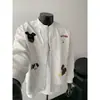 Moletom com bordado de toalha de filhote estilo americano para homens, nova tendência de outono marca solta estilo universitário jaqueta baseball