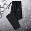 Pantalones Deportivos de Verano para Hombre Estilo Coreano Talla Grande con Bolsillo y Cremallera, Joggers de Seda Helada con Cordón