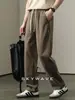 Pantalones Casuales Rectos de Lyocell para Hombre, Novedad de Verano, Corte Holgado, Talla Grande, Frescos y de Secado Rápido, Estilo Japonés, Pantalones Largos Deportivos Simples